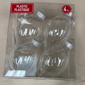 Make Market Clear Plastic Ornament Set 4 pieces diy ornaments